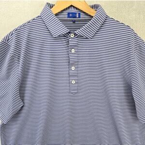Stitch Golf Polo Shirt Mens XL Blue Stripe Performance Stretch Top Lightweight